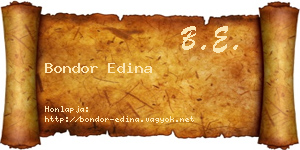 Bondor Edina névjegykártya